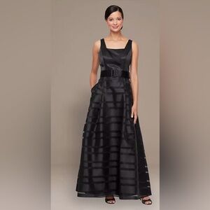 ALEX EVENINGS  Long Organza A-Line Dress without Belt $239 Size:12